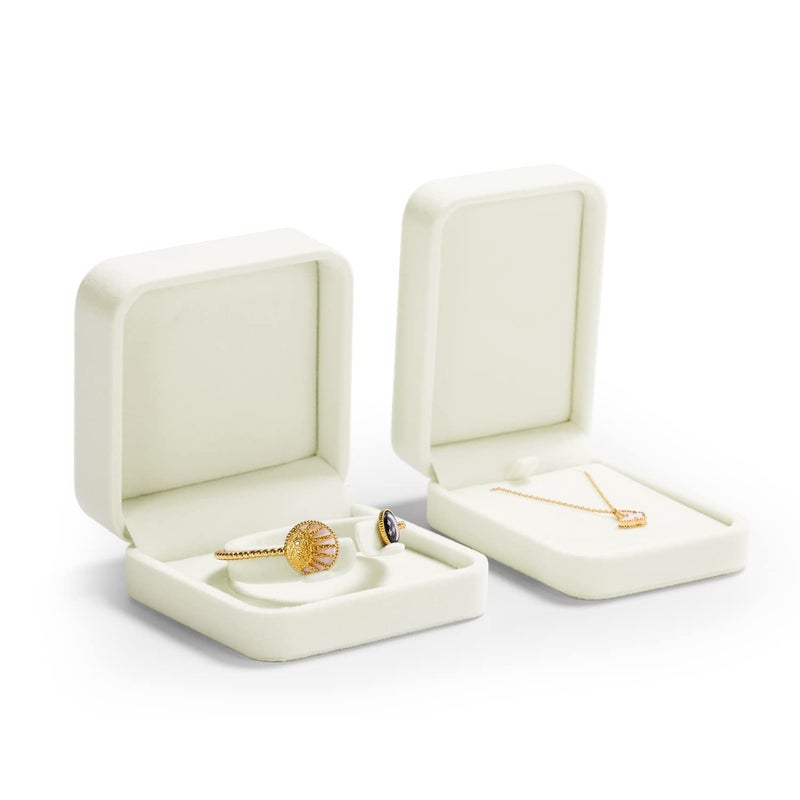 Oirlv Velvet Bracelet Gift Boxes White Bangle Display Jewelry Box - Image 4